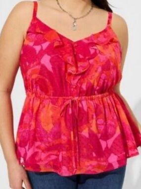New Torrid Chiffon Swiss Dot Top